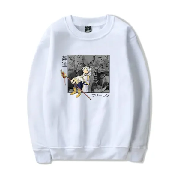 White Ver Frieren Minimal Anime Sweater